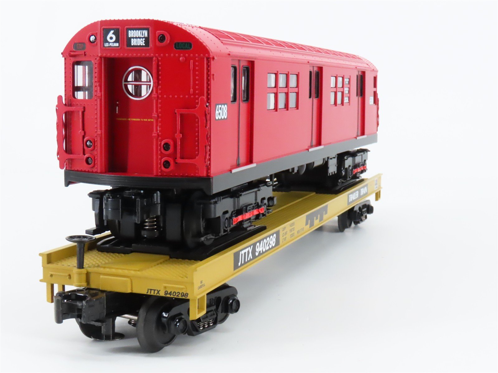 O Gauge 3-Rail MTH 20-98364 ITTX Trailer Train Flat Car #940298 w/ Subway Car