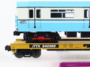 O Gauge 3-Rail MTH 20-98381 JTTX Trailer Train Flat Car #940385 w/ Subway Car