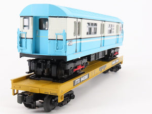 O Gauge 3-Rail MTH 20-98381 JTTX Trailer Train Flat Car #940385 w/ Subway Car
