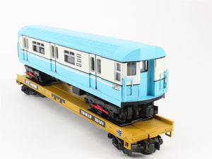 O Gauge 3-Rail MTH 20-98381 JTTX Trailer Train Flat Car #940385 w/ Subway Car