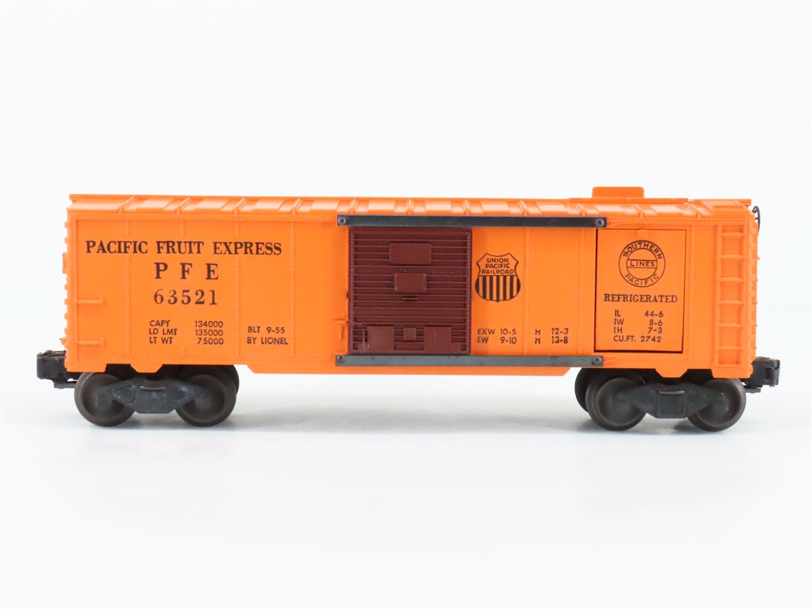 O Gauge 3-Rail Lionel SP UP PFE Pacific Fruit Express Ice Reefer #63521