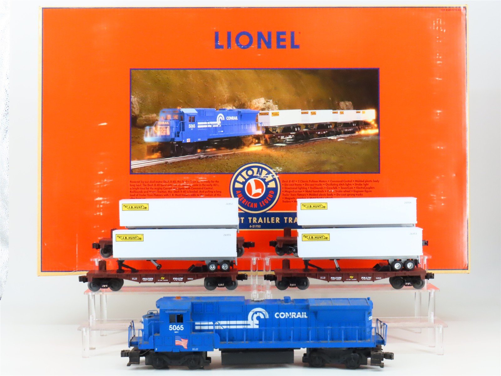 O Gauge 3-Rail Lionel 6-21752 CR Conrail Diesel Trailer Train 4-Car Set