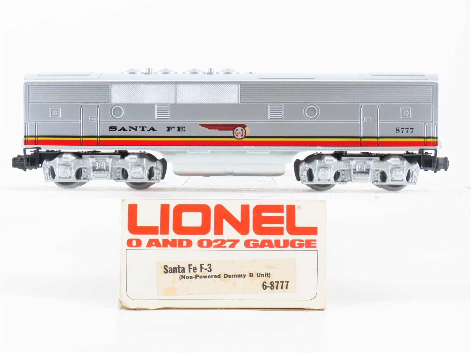 O Gauge 3-Rail Lionel 6-8777 ATSF Santa Fe F3B Diesel Locomotive #8777 UNPOWERED