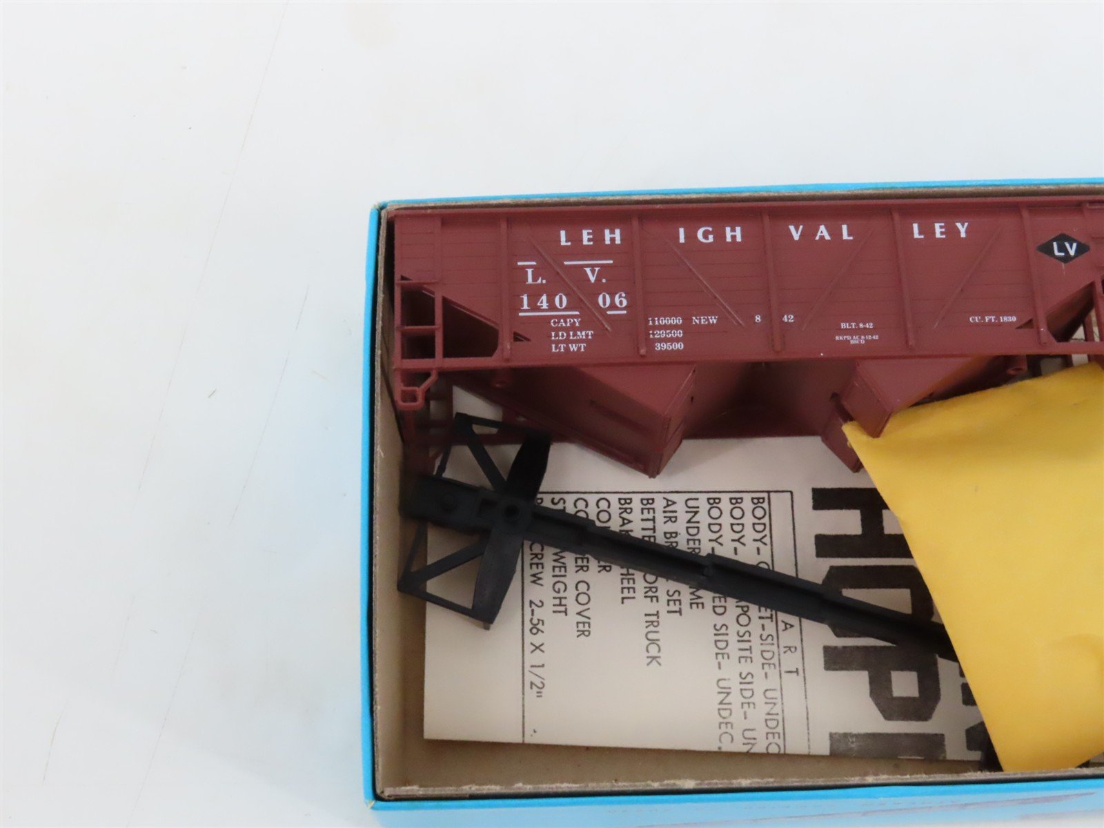 LOT of 3 HO Scale Athearn LV Lehigh Valley 2-Bay Open Hopper Car Kits