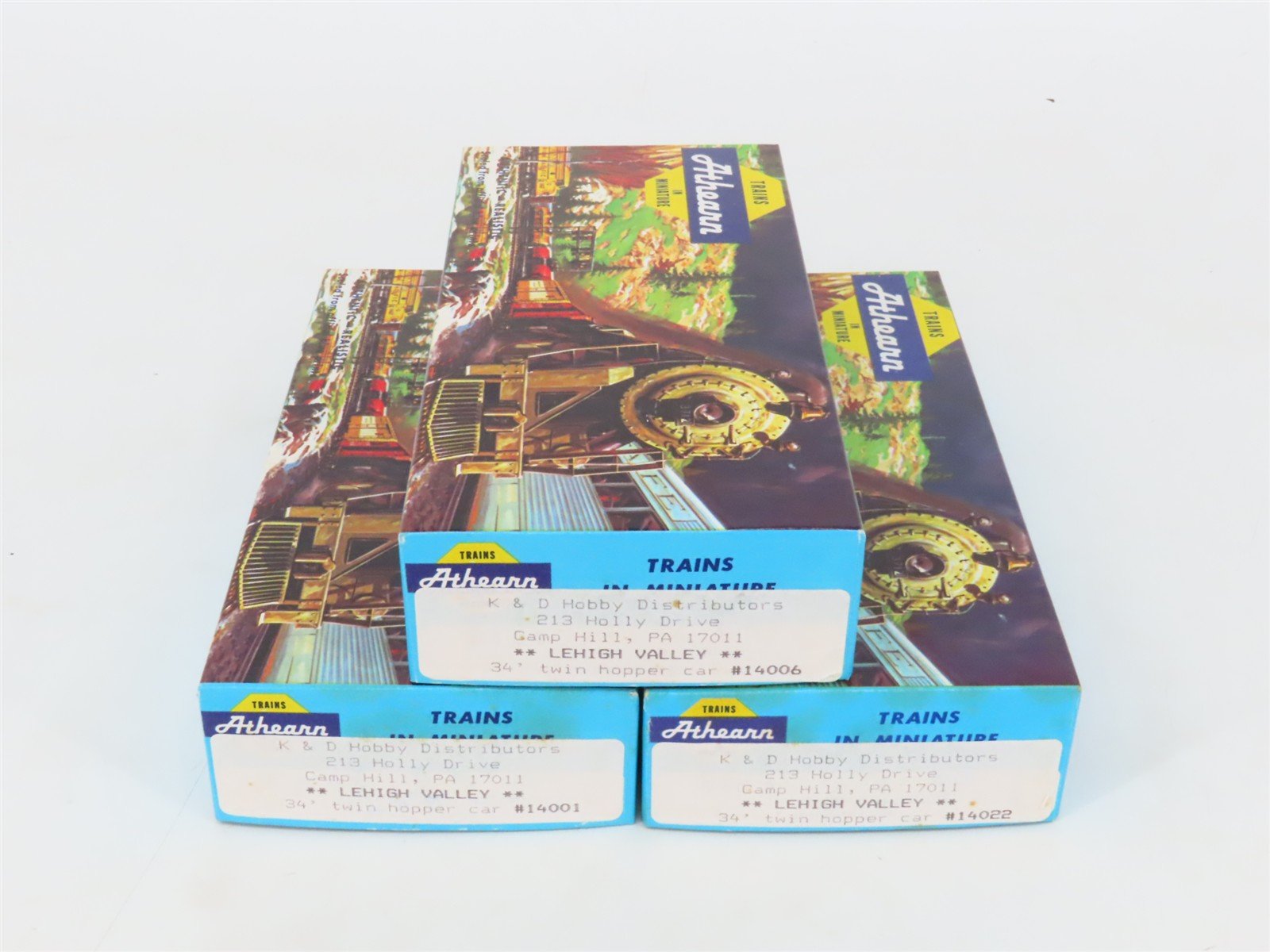LOT of 3 HO Scale Athearn LV Lehigh Valley 2-Bay Open Hopper Car Kits
