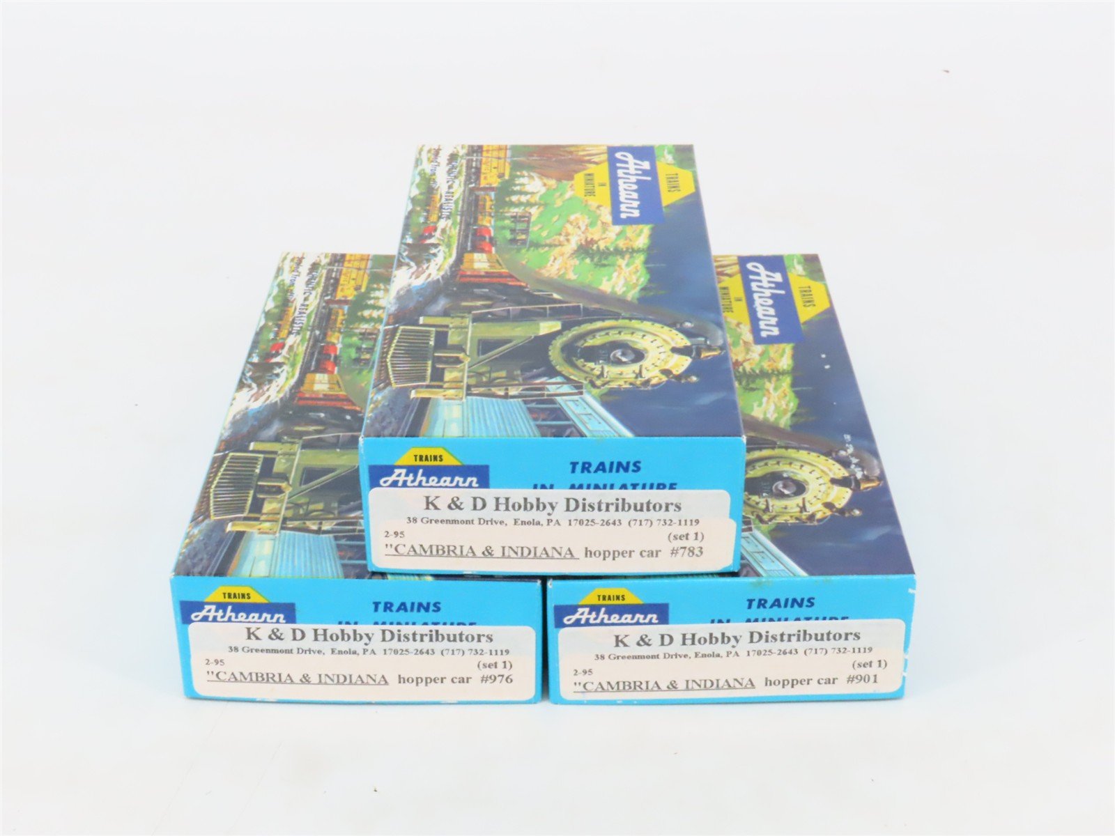 LOT of 3 HO Scale Athearn C&I Cambria & Indiana 2-Bay Open Hopper Car Kits