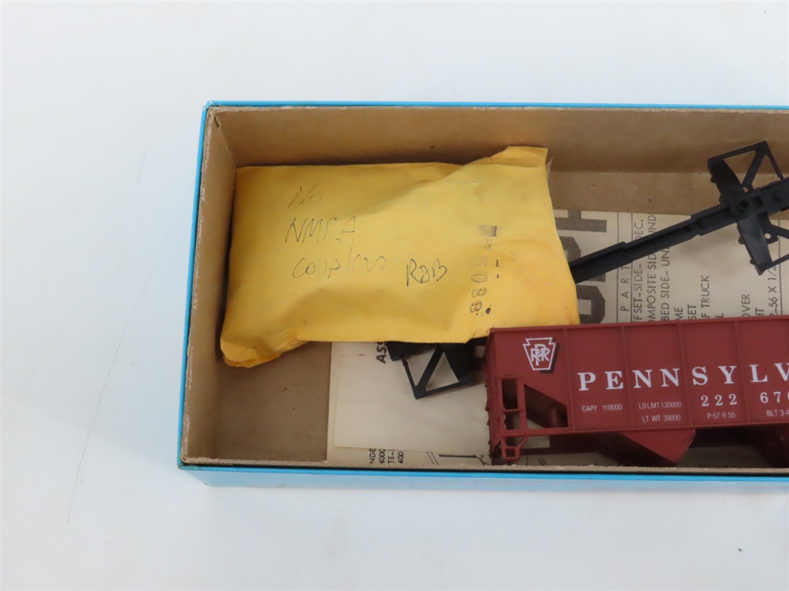 LOT of 3 HO Scale Athearn PRR Pennsylvania 2-Bay Open Hopper Car Kits