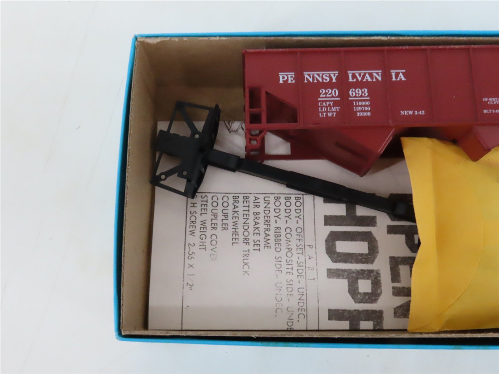 LOT of 3 HO Scale Athearn PRR Pennsylvania 2-Bay Open Hopper Car Kits