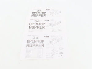 LOT of 3 HO Scale Athearn INT/BWCX/NRBX 2-Bay Open Hopper Car Kits