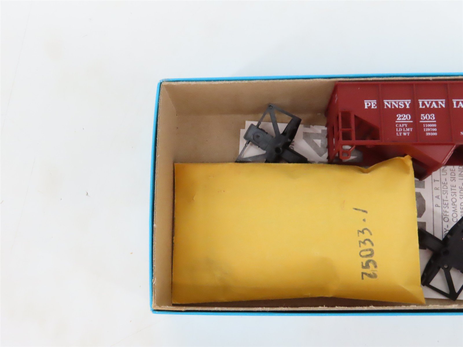LOT of 5 HO Scale Athearn PRR Pennsylvania 2-Bay Open Hopper Car Kits