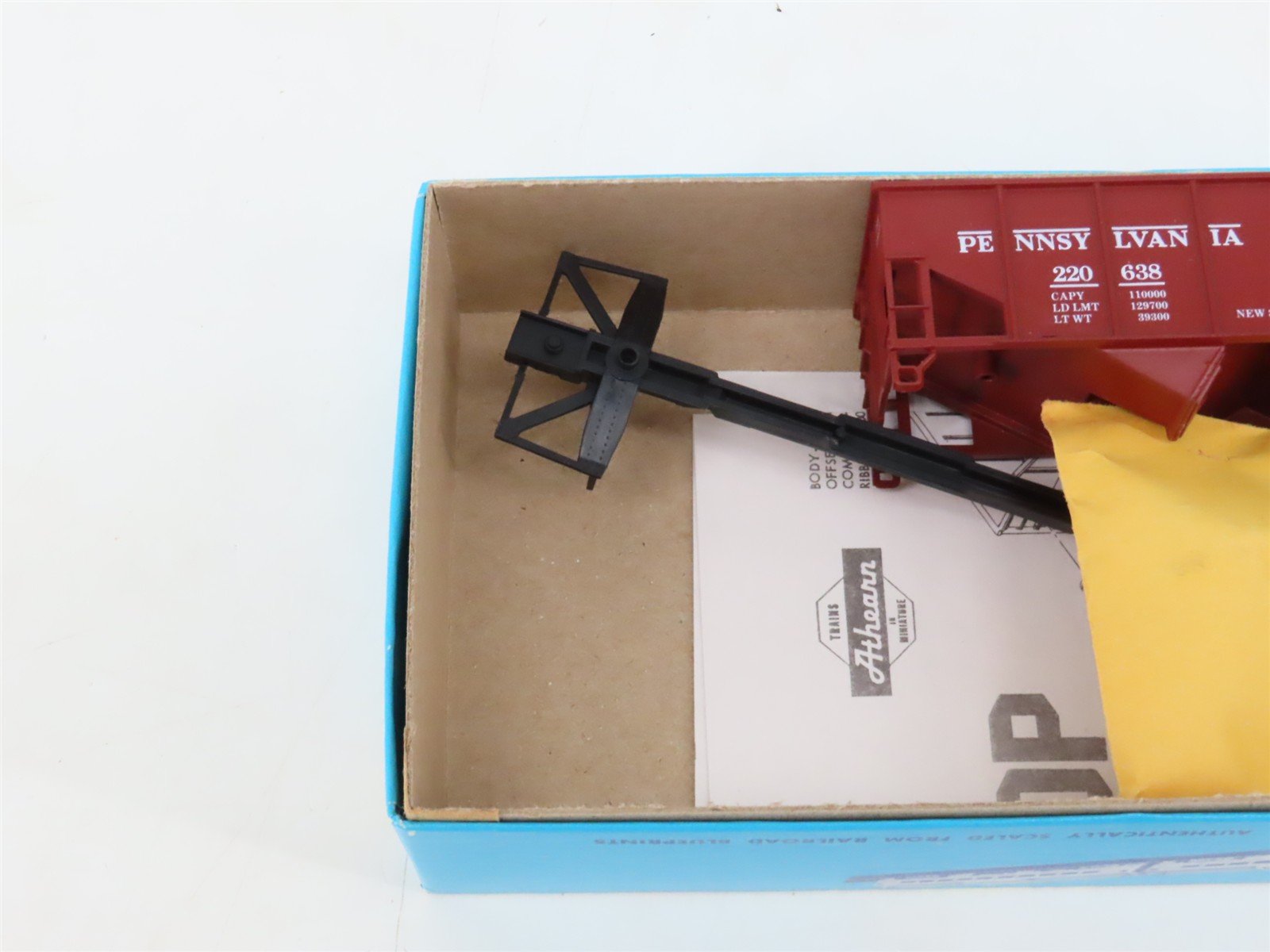 LOT of 5 HO Scale Athearn PRR Pennsylvania 2-Bay Open Hopper Car Kits