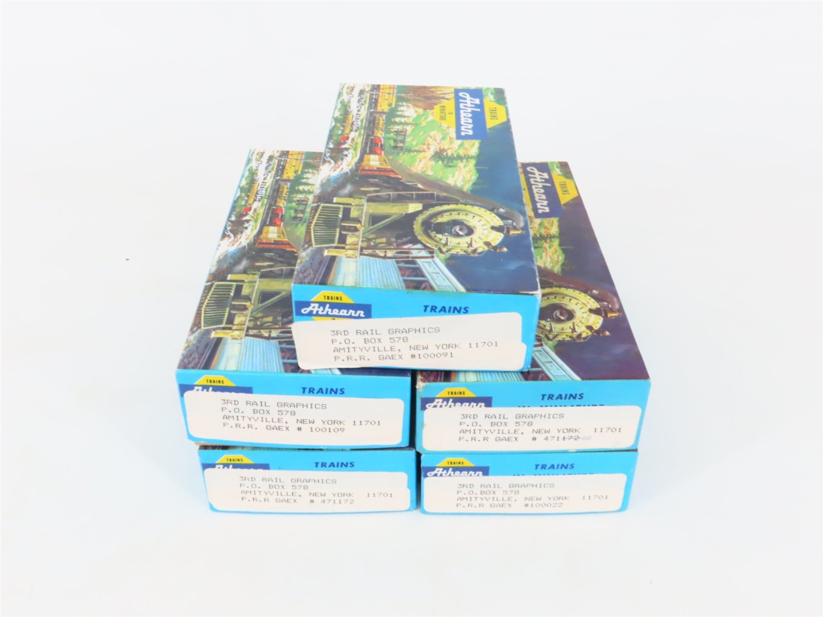 LOT of 5 HO Scale Athearn GAEX/PRR Pennsylvania 50' Boxcar Kits