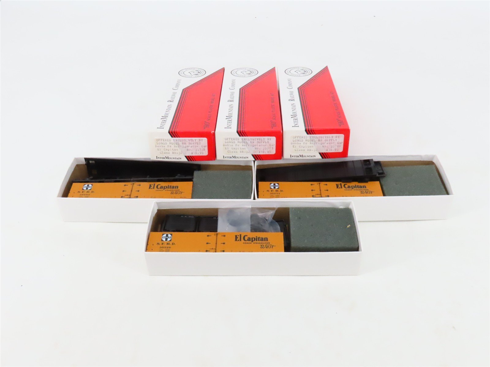 LOT of 3 HO Scale Intermountain SFRD Santa Fe Refrigerator Cars Kits
