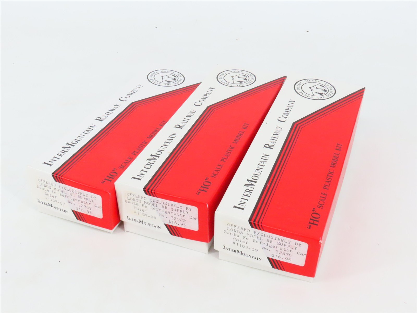 LOT of 3 HO Scale Intermountain SFRD Santa Fe Refrigerator Cars Kits