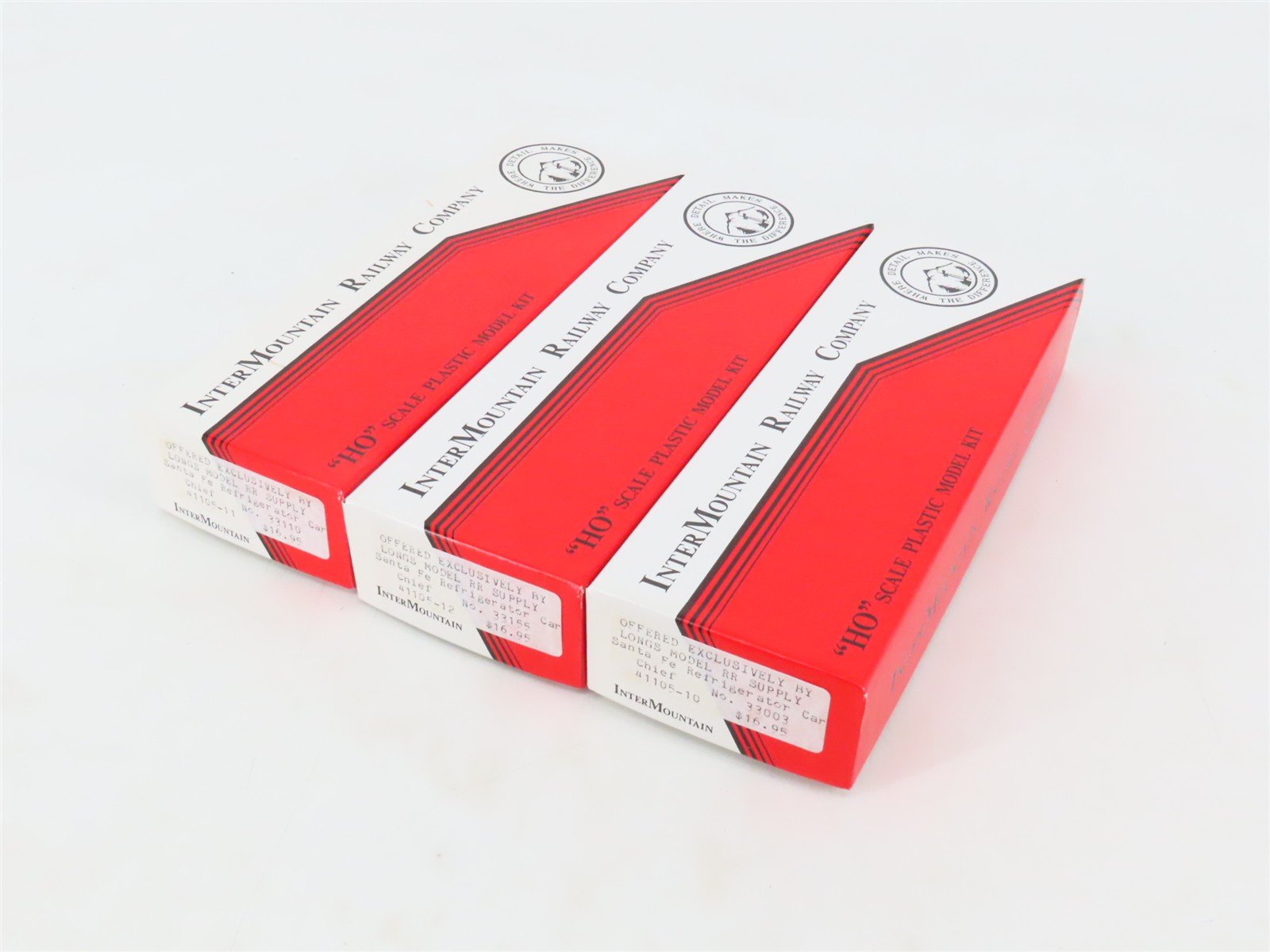 LOT of 3 HO Scale Intermountain SFRD Santa Fe Refrigerator Cars Kits