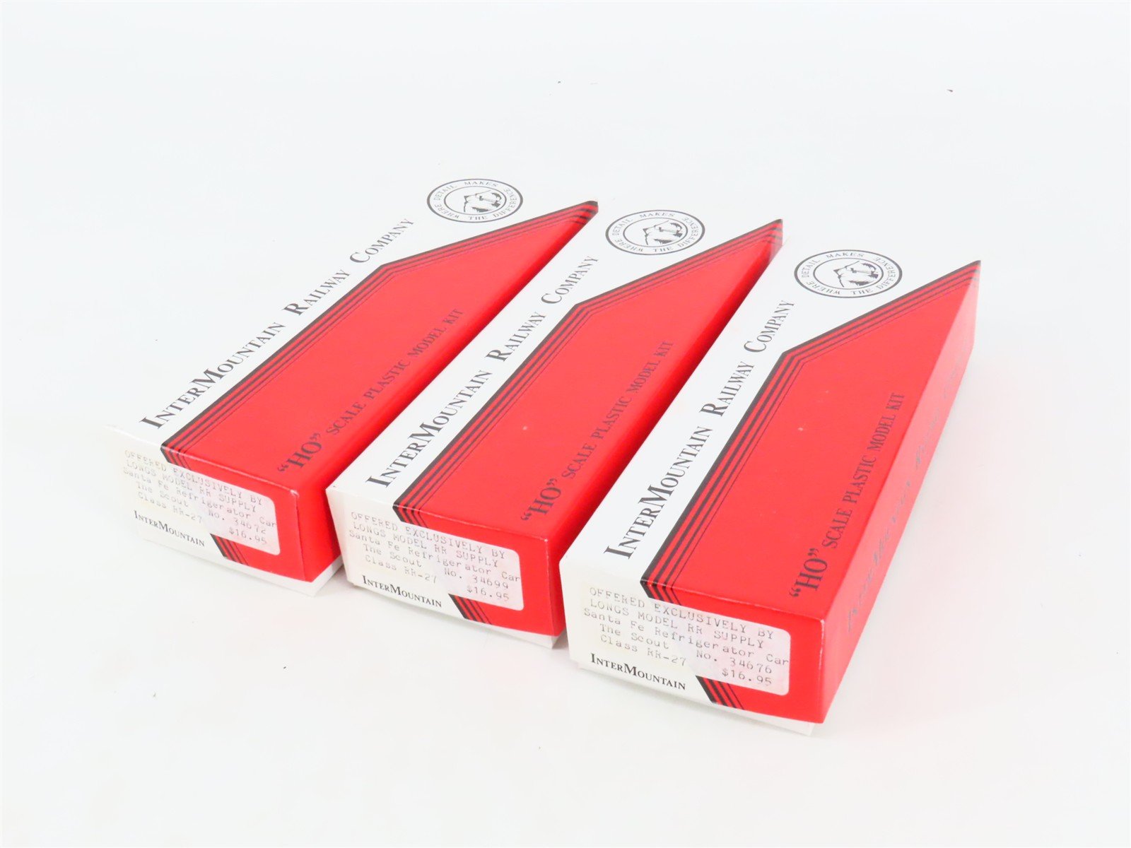 LOT of 3 HO Scale Intermountain SFRD Santa Fe Refrigerator Cars Kits