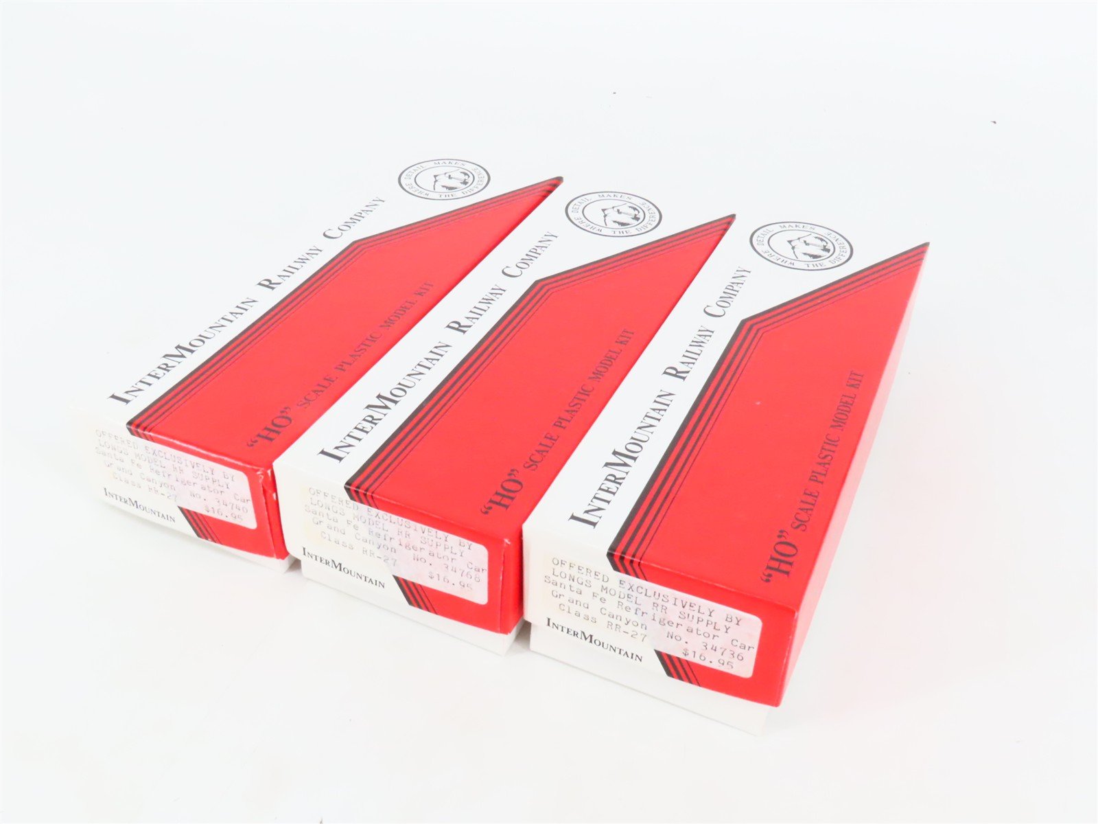 LOT of 3 HO Scale Intermountain SFRD Santa Fe Refrigerator Cars Kits