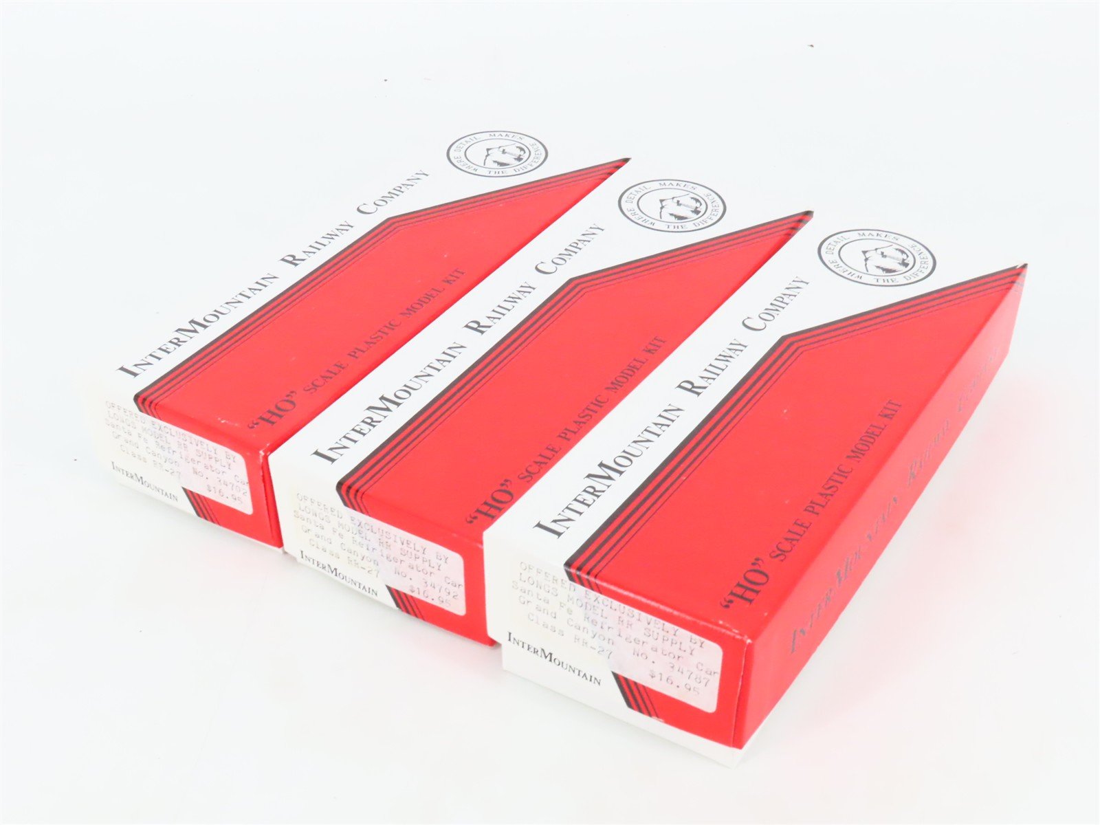 LOT of 3 HO Scale Intermountain SFRD Santa Fe Refrigerator Cars Kits
