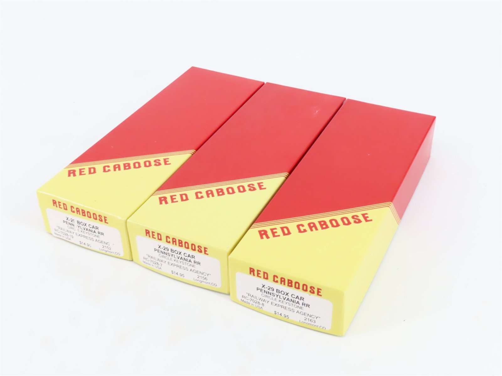 LOT of 3 HO Scale Red Caboose PRR Pennsylvania X-29 Boxcars Kits