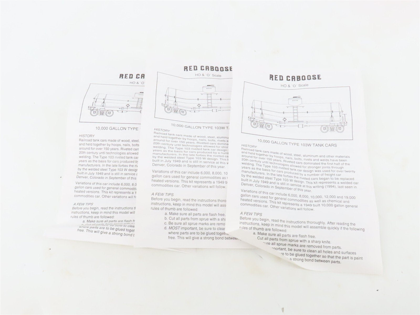 LOT of 3 HO Scale Red Caboose SHPX Leasing 10k Gal Tankcar Kits