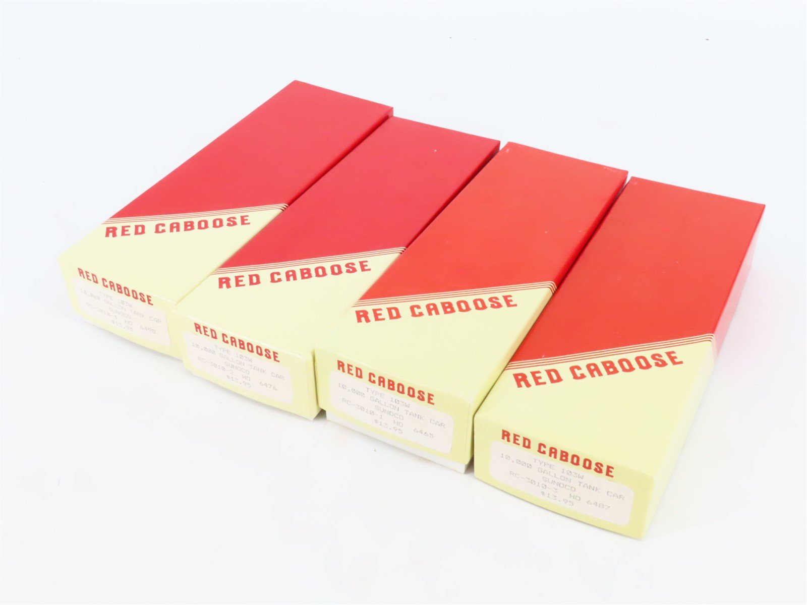 LOT of 4 HO Scale Red Caboose SUNX Sunoco 10k Gal Tankcar Kits
