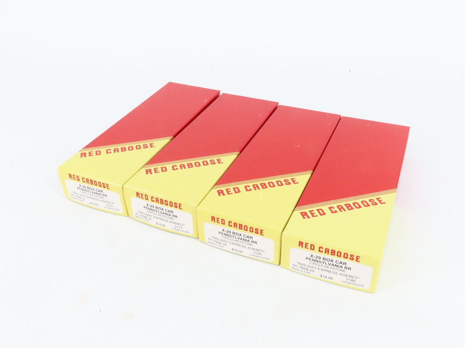 LOT of 4 HO Scale Red Caboose PRR Pennsylvania 40' Boxcar Kits