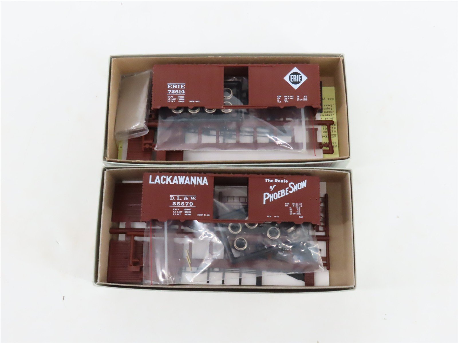 HO C&BT Shops Kit Anthracite Set #2 DL&W/LV/D&H/RDG/ERIE 40' Box Cars Set of 12