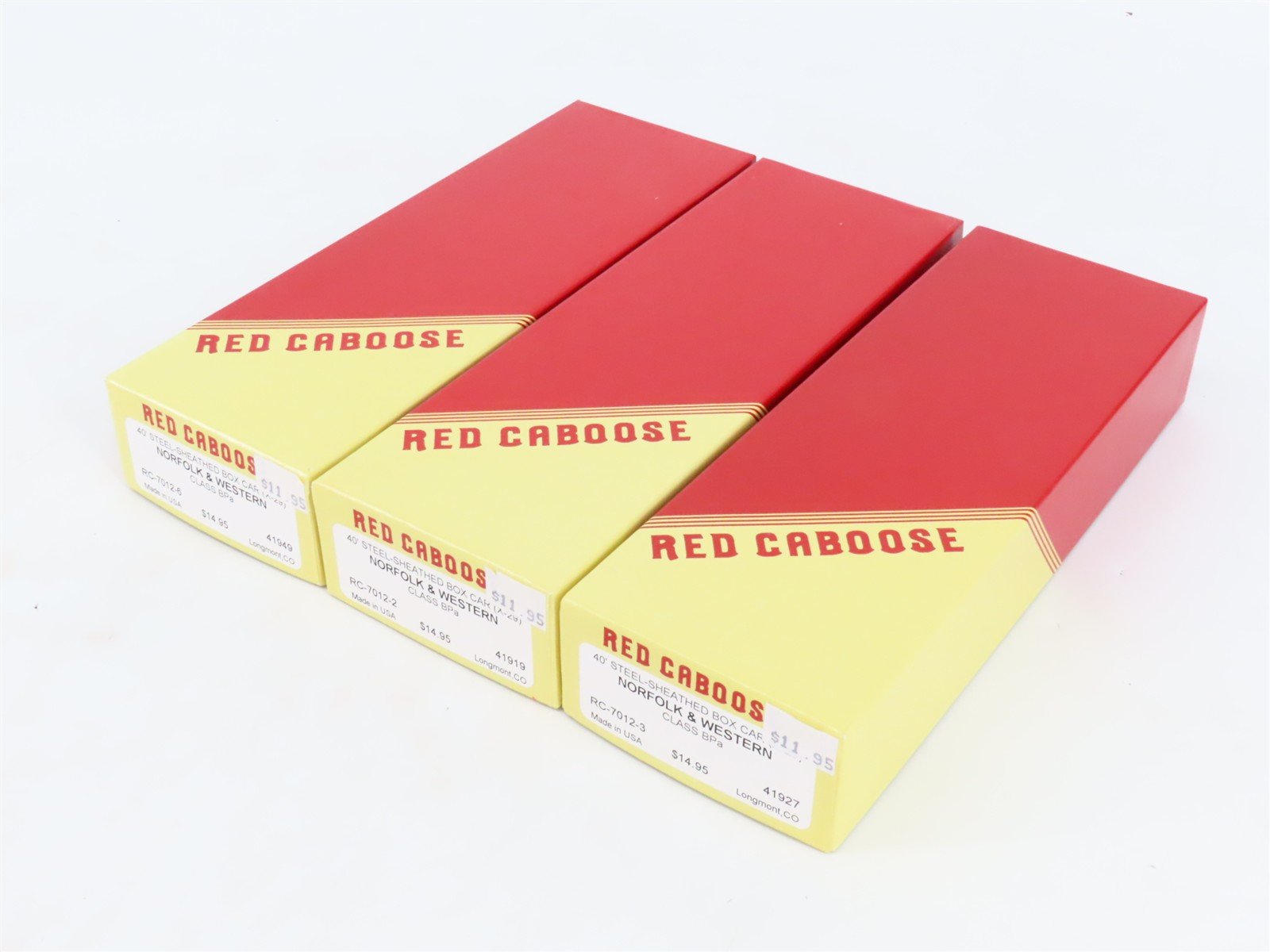 LOT of 3 HO Scale Red Caboose N&W Norfolk & Western 40' Boxcar Kits