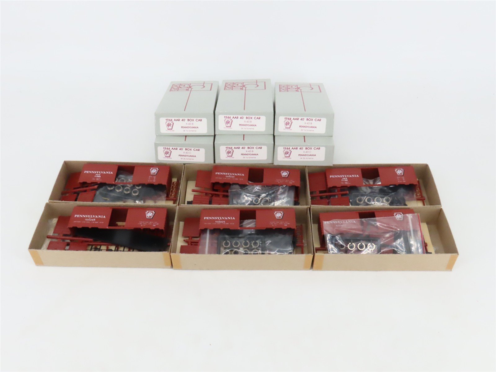 HO Scale C&BT Shops Kit PRR Pennsylvania Railroad 40' Box Cars Set of 6