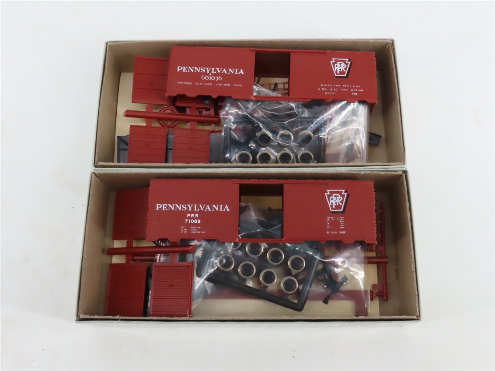 HO Scale C&BT Shops Kit PRR Pennsylvania Railroad 40' Box Cars Set of 6