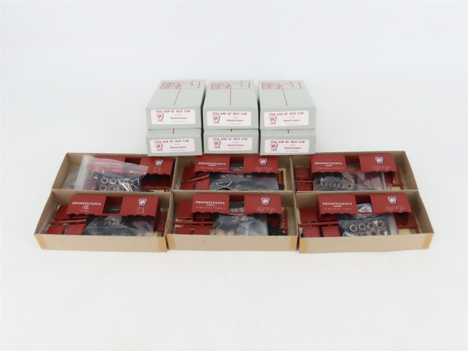 HO Scale C&BT Shops Kit PRR Pennsylvania Railroad 40' Box Cars Set of 6