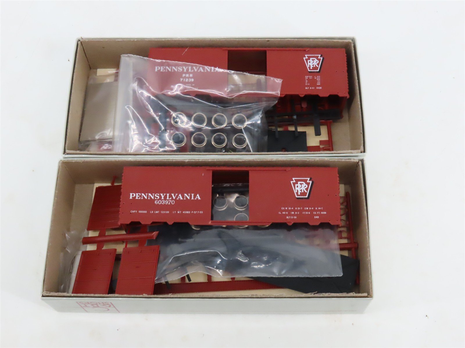 HO Scale C&BT Shops Kit PRR Pennsylvania Railroad 40' Box Cars Set of 6