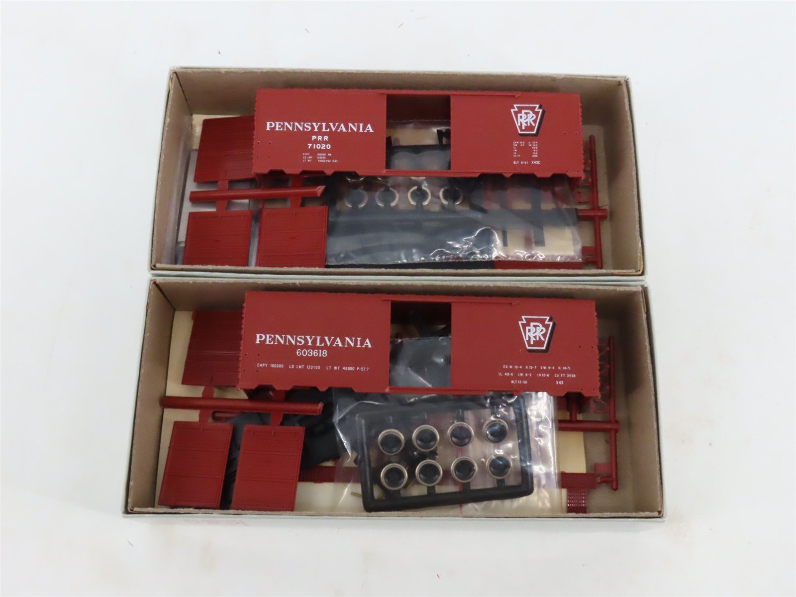 HO Scale C&BT Shops Kit PRR Pennsylvania Railroad 40' Box Cars Set of 6