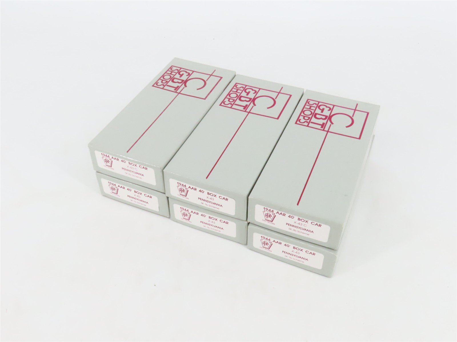 HO Scale C&BT Shops Kit PRR Pennsylvania Railroad 40' Box Cars Set of 6