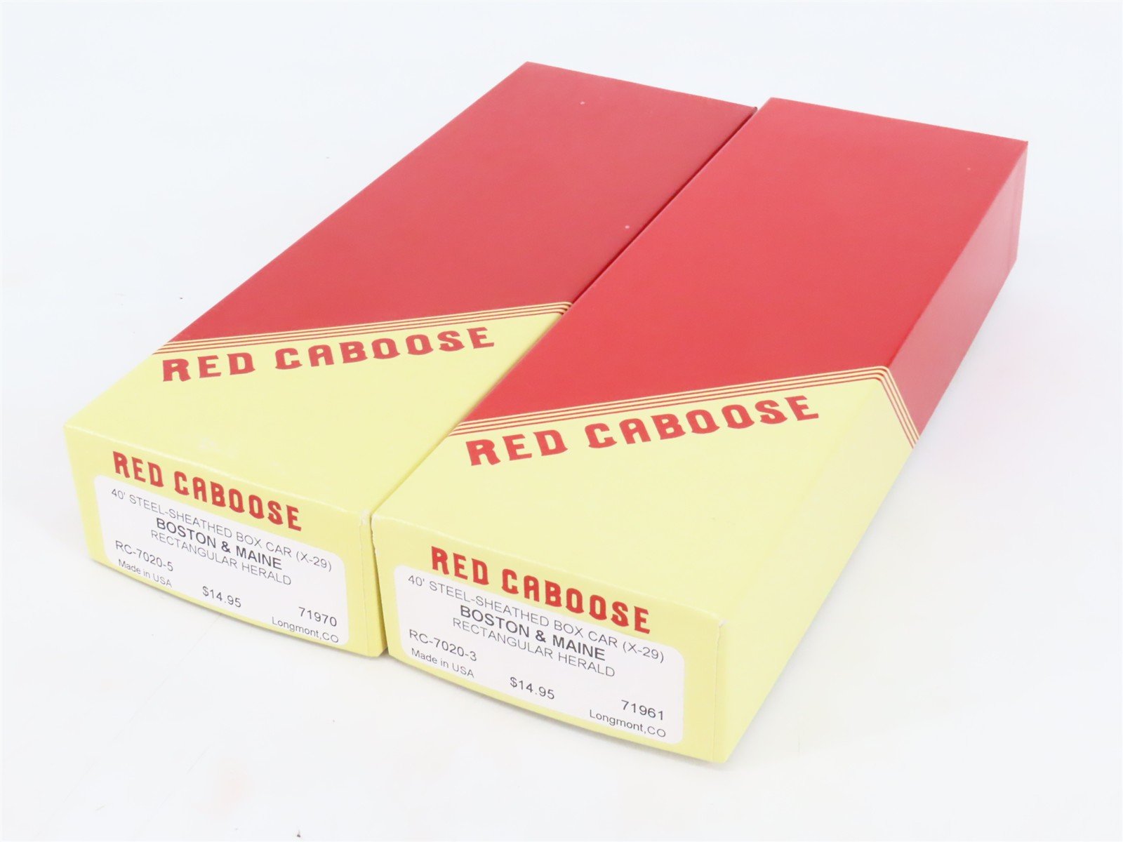 LOT of 2 HO Scale Red Caboose B&M Boston & Maine 40' Boxcar Kits