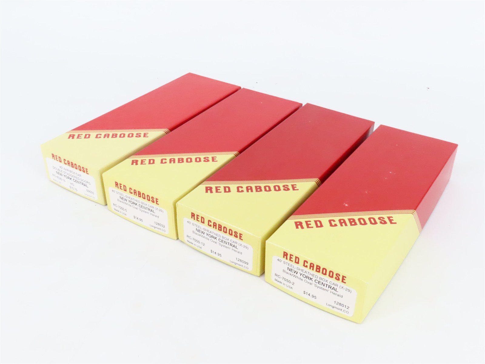 LOT of 4 HO Scale Red Caboose NYC New York Central 40' Boxcar Kits