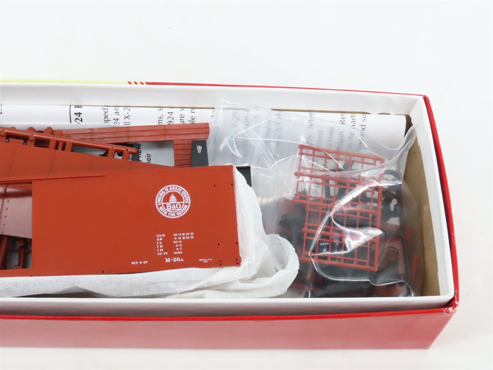 HO Scale Red Caboose Kits RC-7042 B&O Baltimore & Ohio 40' X29 Box Cars 4-Pack