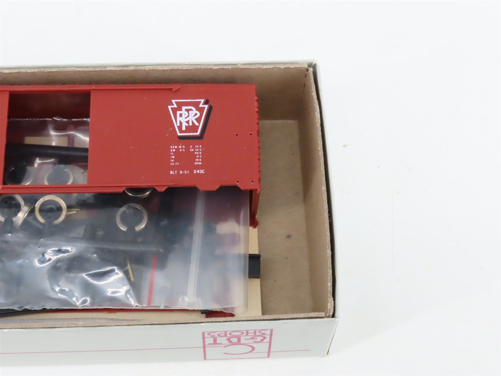 LOT of 6 HO Scale C&BT Shops Kits PRR Pennsylvania 40' AAR X-43C Box Cars