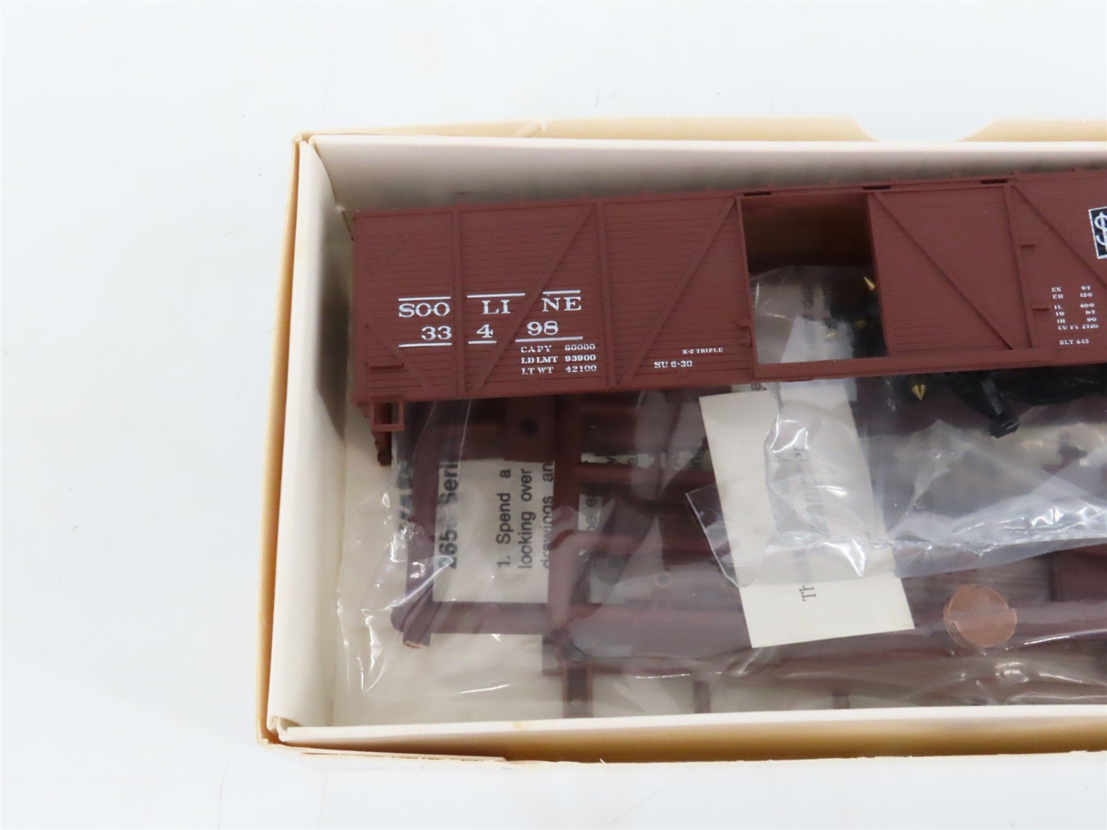 LOT of 7 HO Scale Walthers Kits SP, ATSF, CP, SOO & WP 40' Wood Box Cars