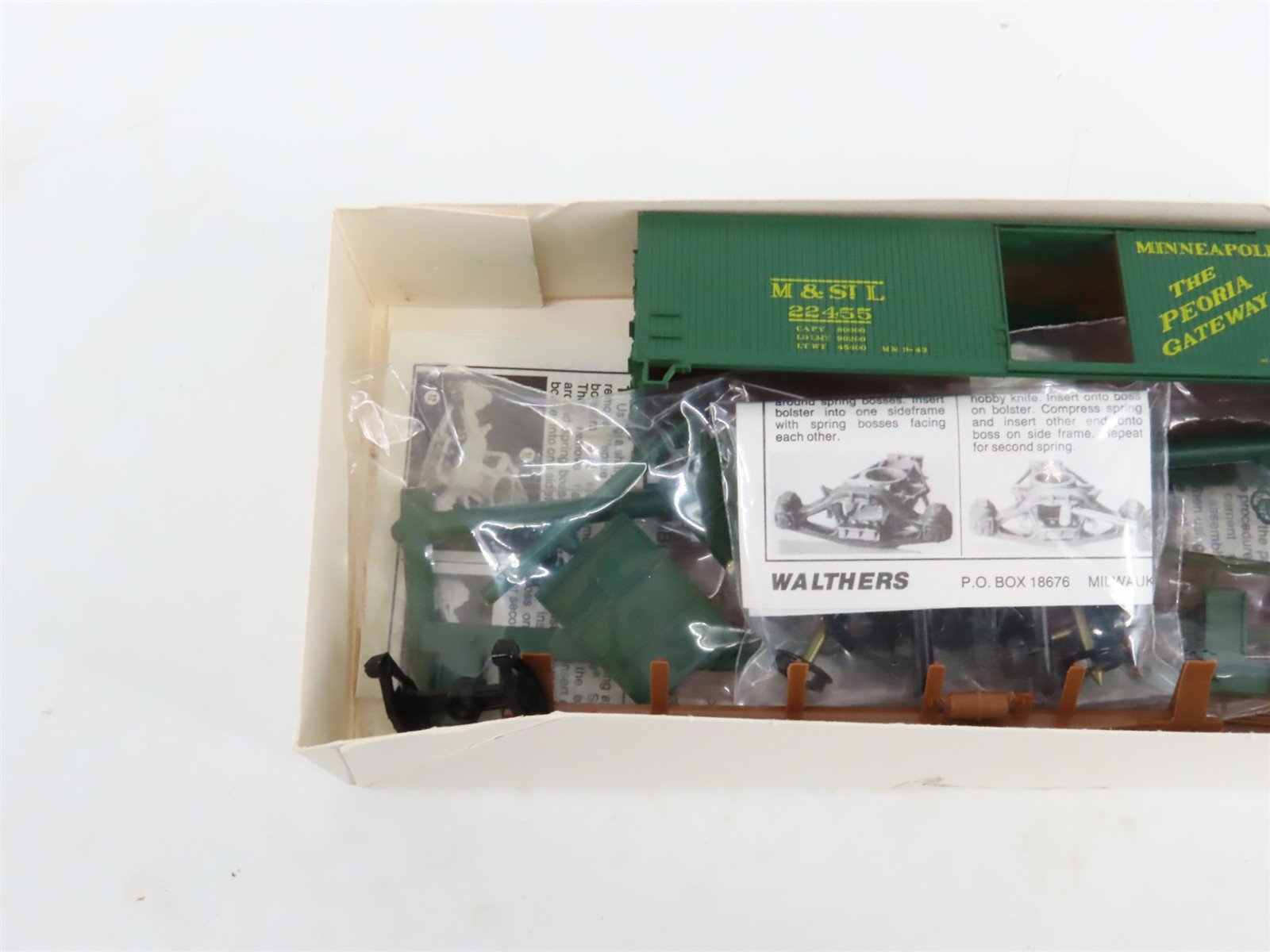 LOT of 7 HO Walthers Kits UP, MP, SP, M&StL, N&W, SSW & WAB 40' Wood Box Cars