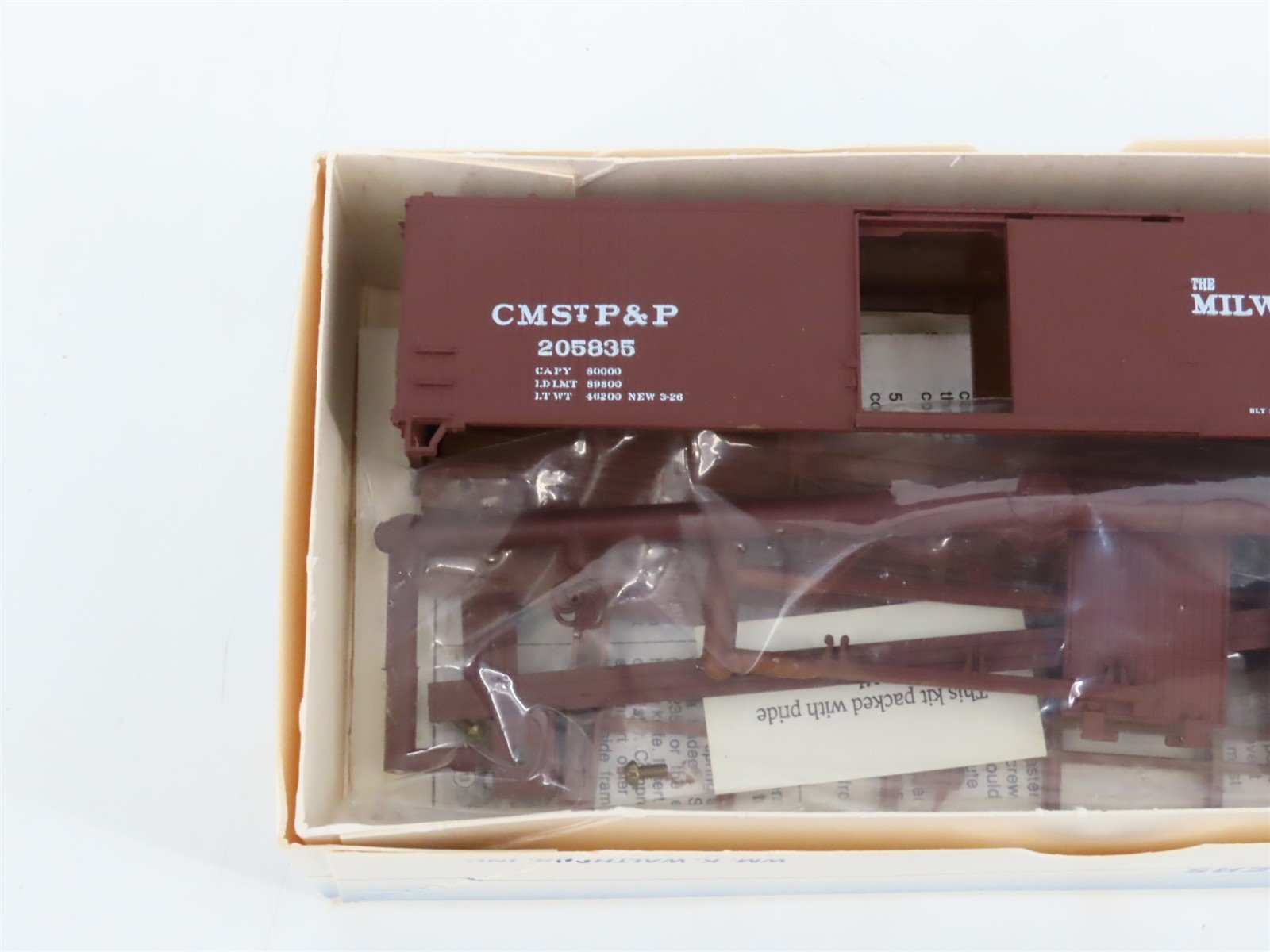 LOT of 7 HO Walthers Kits CMStP&P, D&RGW, TH&B, & SLSF 40' Wood Box Cars