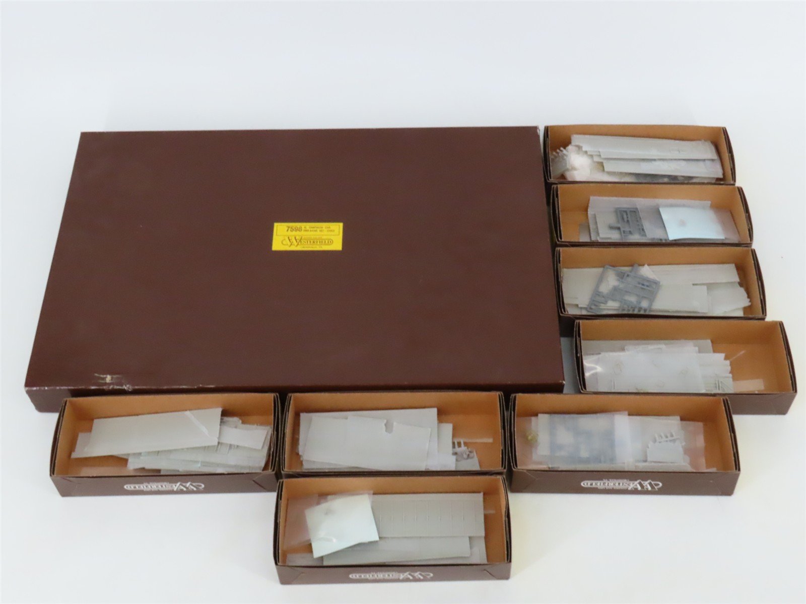HO Westerfield Resin Kit #7598 Undecorated PRR Early XL MOW/Camp 8-Car Set