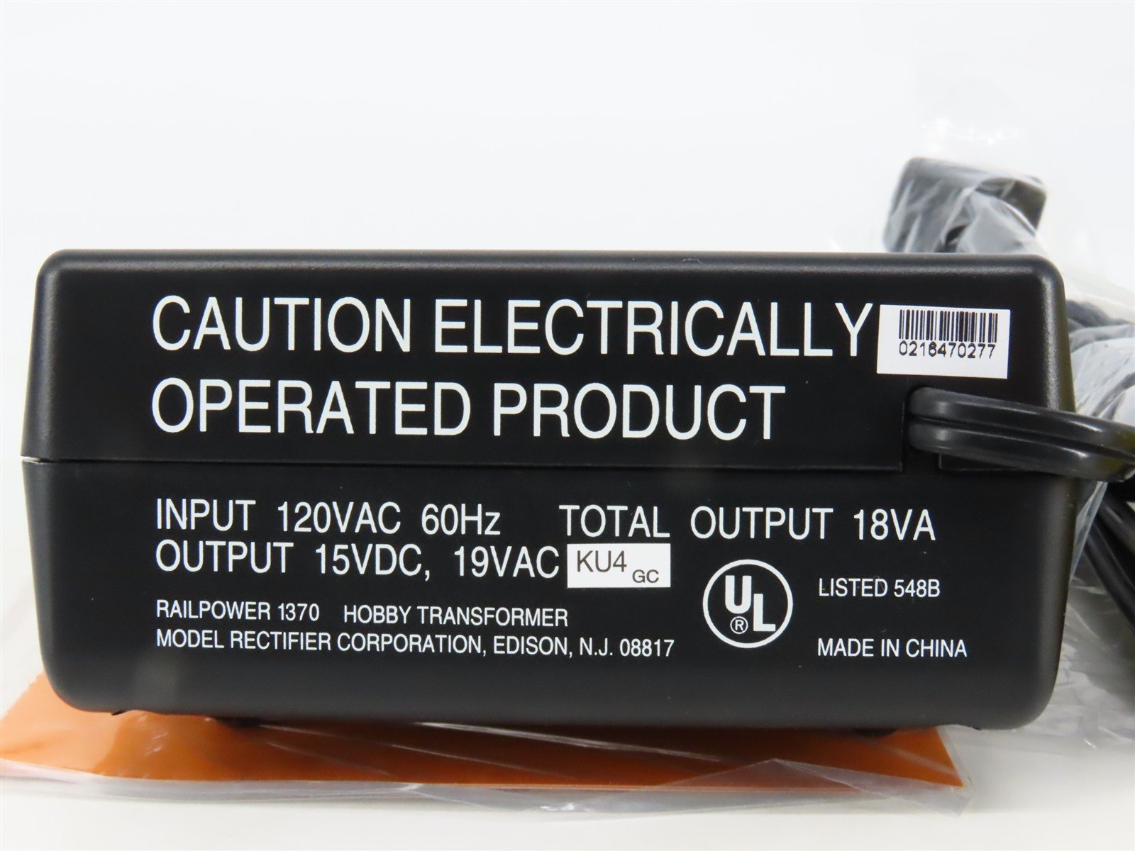 MRC #AA370 Railpower 1370 DC Transformer/Controller for HO & N Scale