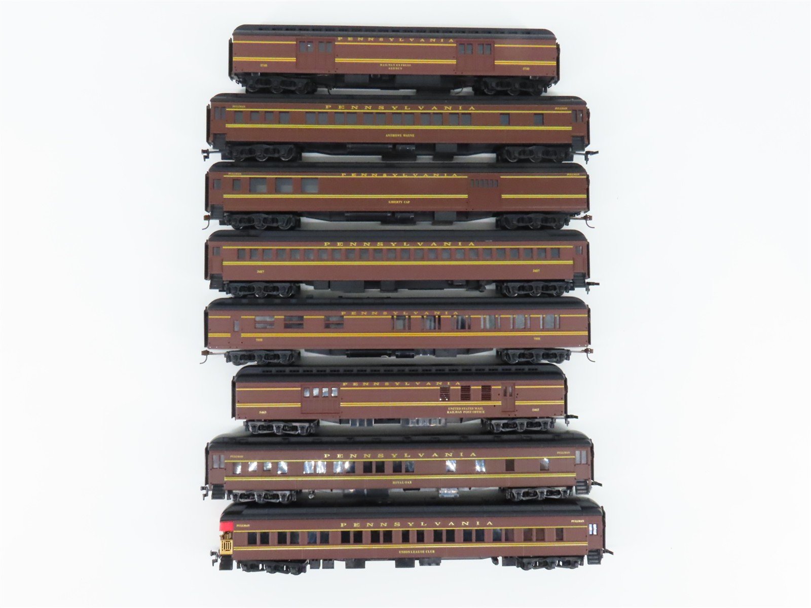 LOT of 8 HO Scale IHC Premier PRR Pennsylvania Heavyweight Passenger Cars