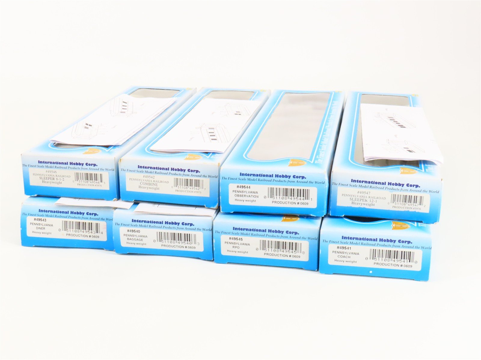 LOT of 8 HO Scale IHC Premier PRR Pennsylvania Heavyweight Passenger Cars
