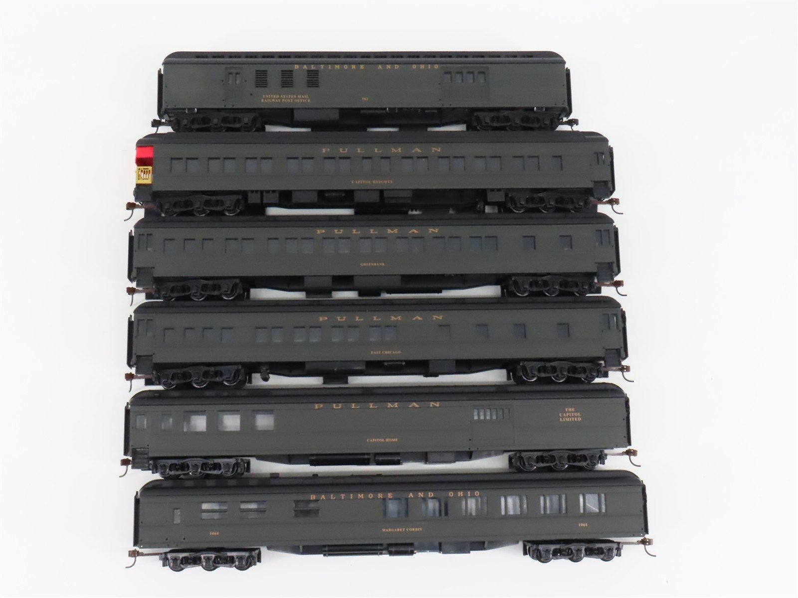 LOT of 6 HO Scale IHC Premier B&O Baltimore & Ohio Heavyweight Passenger Cars