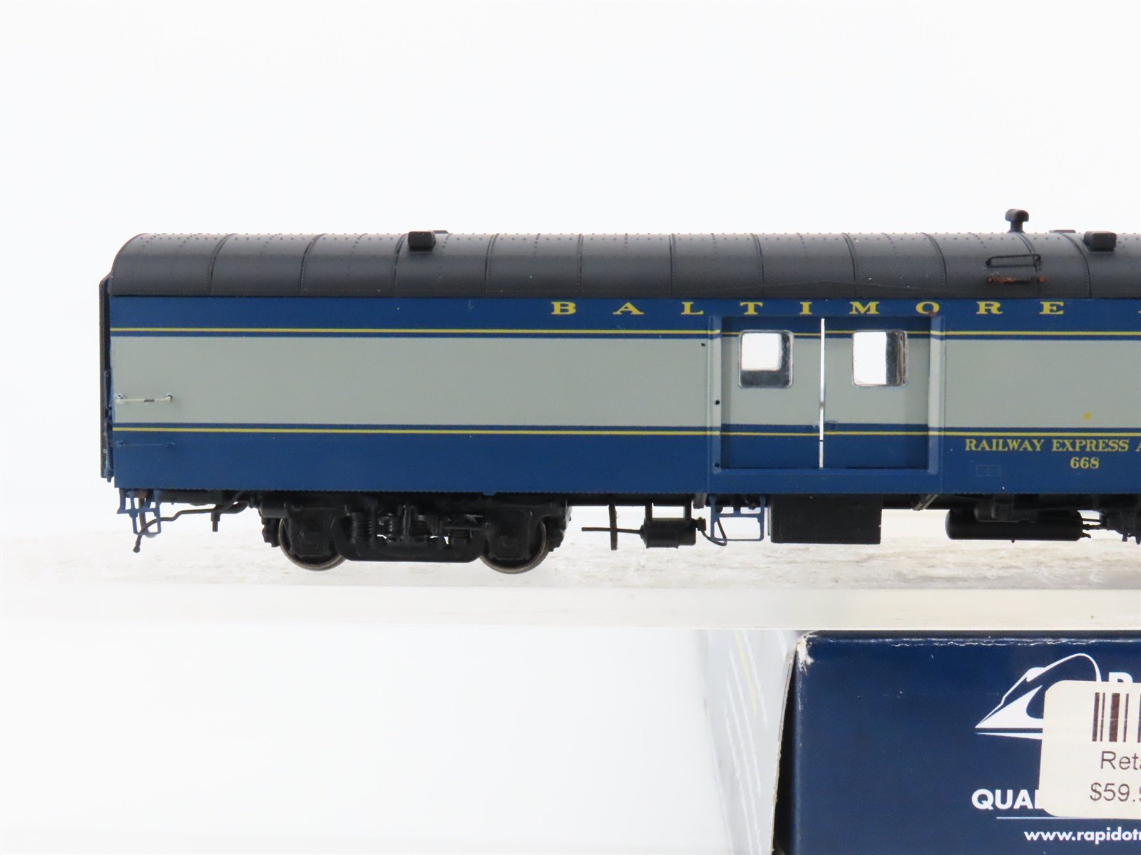 HO Scale Rapido 106112 B&O Baltimore & Ohio Baggage-Express Passenger Car #668