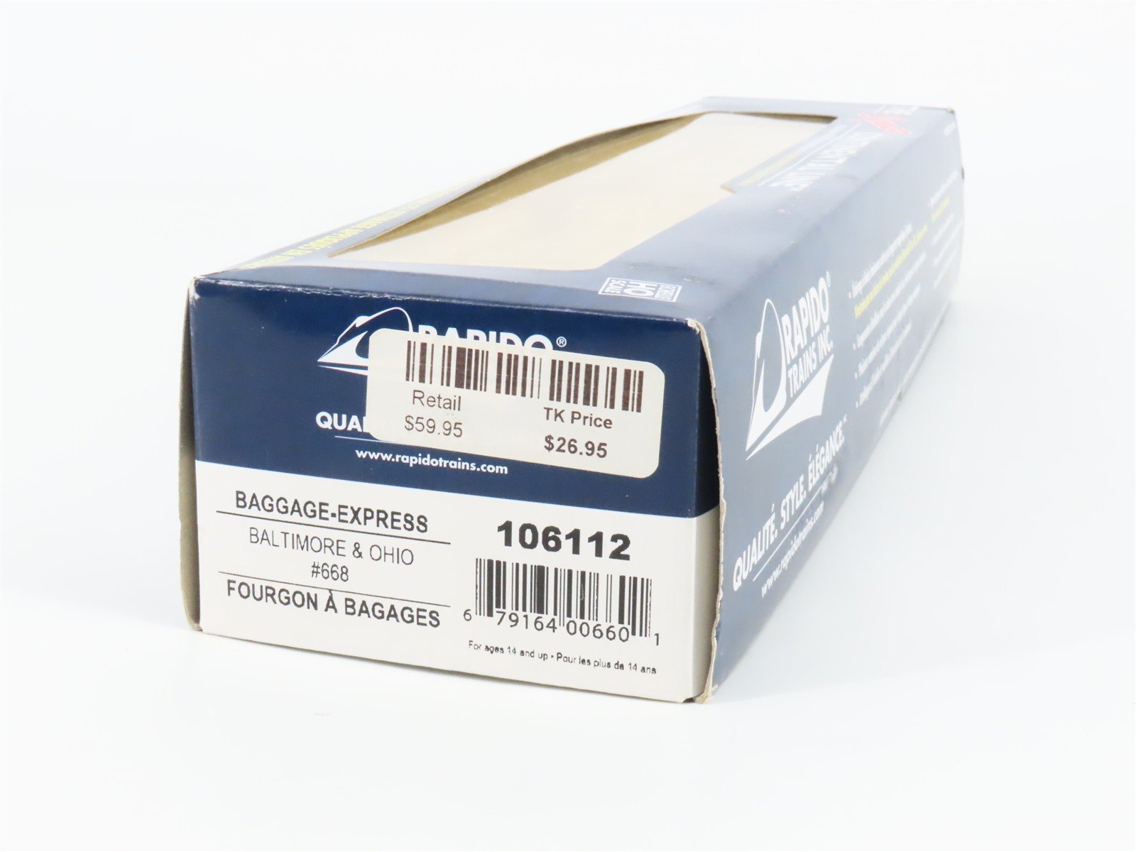 HO Scale Rapido 106112 B&O Baltimore & Ohio Baggage-Express Passenger Car #668