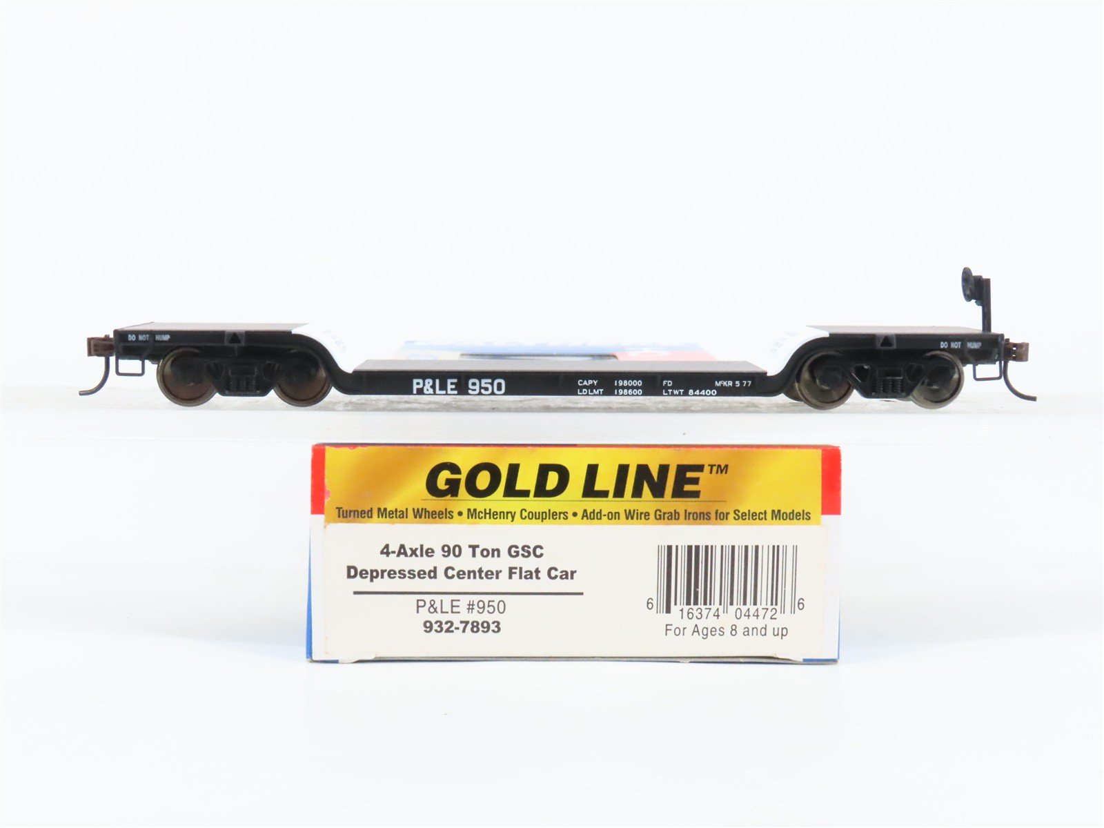 HO Scale Walthers Gold 932-7893 P&LE GSC 4-Axle Depressed Center Flat Car #950