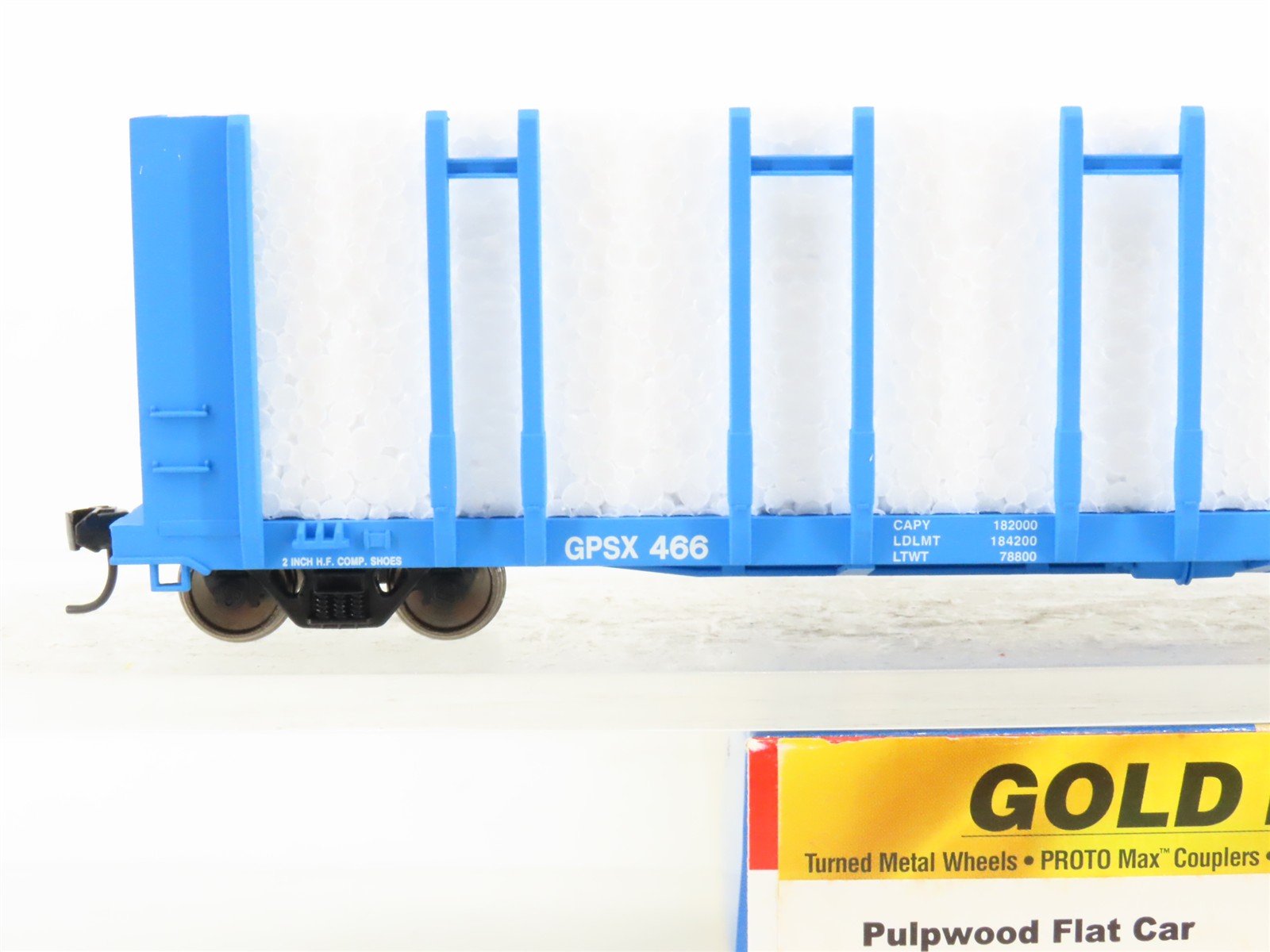 HO Scale Walthers Gold Line 932-3160 GPSX Georgia Pacific Pulpwood Flat Car #466